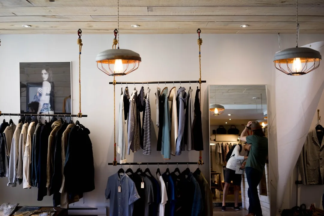 Fashion showroom clothing rail — wholesale apparel sourcing direction